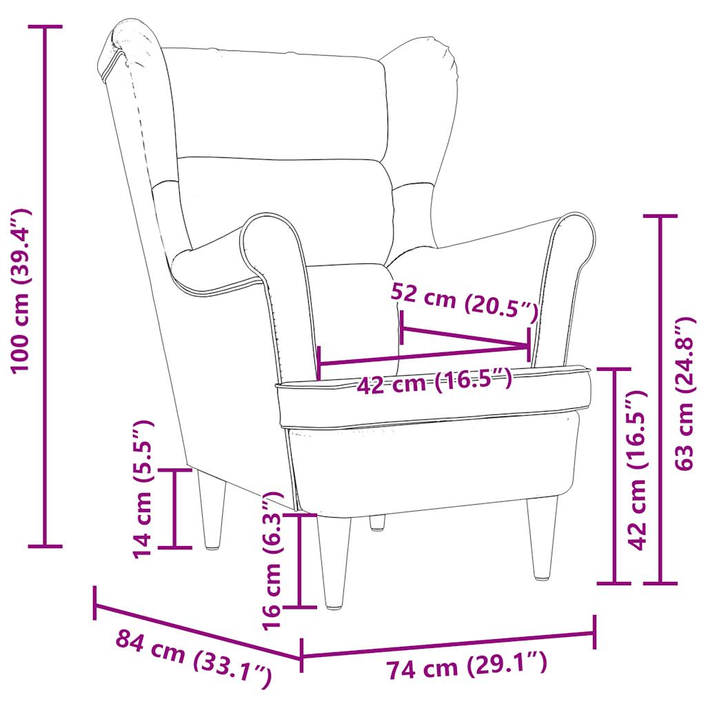 Fauteuil 74x84x100 cm stof blauw