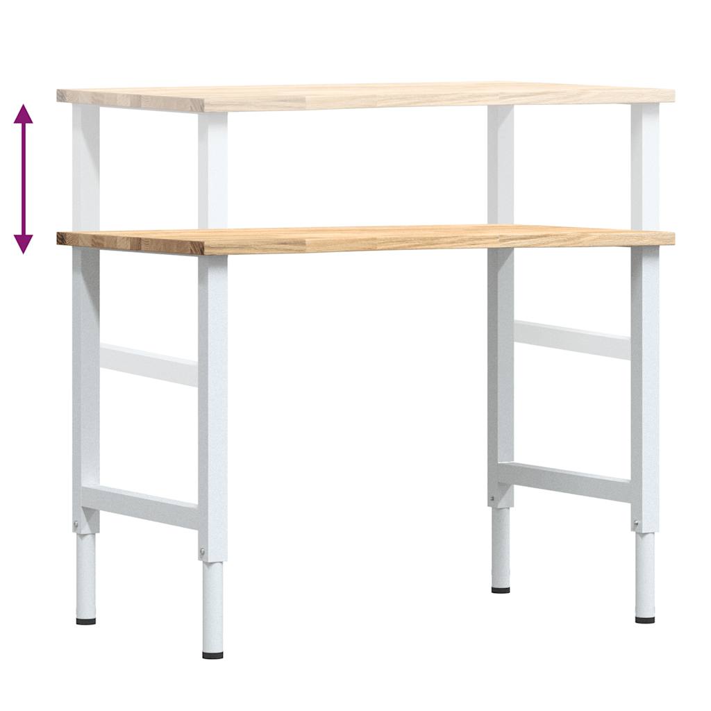 Werkbank 100x60x(71,5-98) cm massief eikenhout