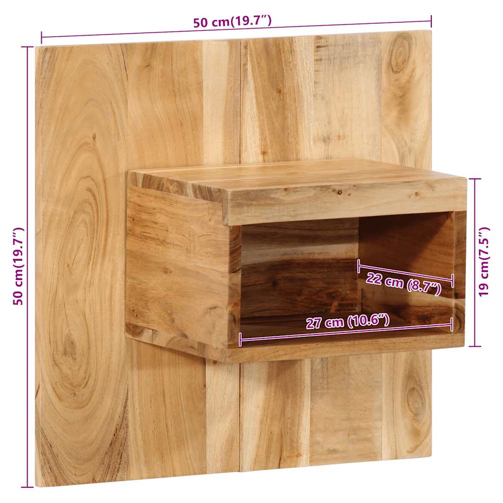 Nachtkastje 50x27x50 cm massief acaciahout