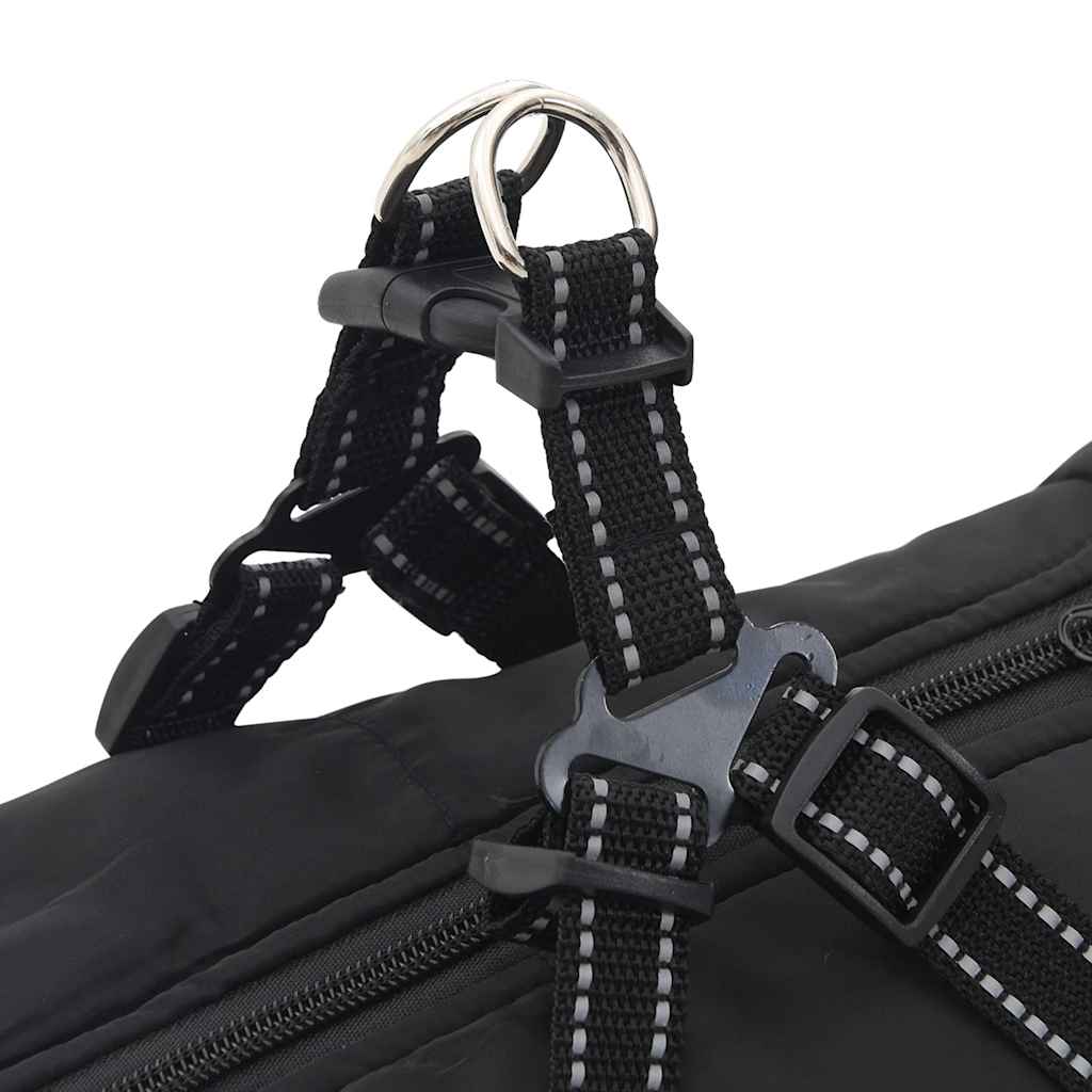 Hondenjas met harnas waterdicht reflecterend zwart L48