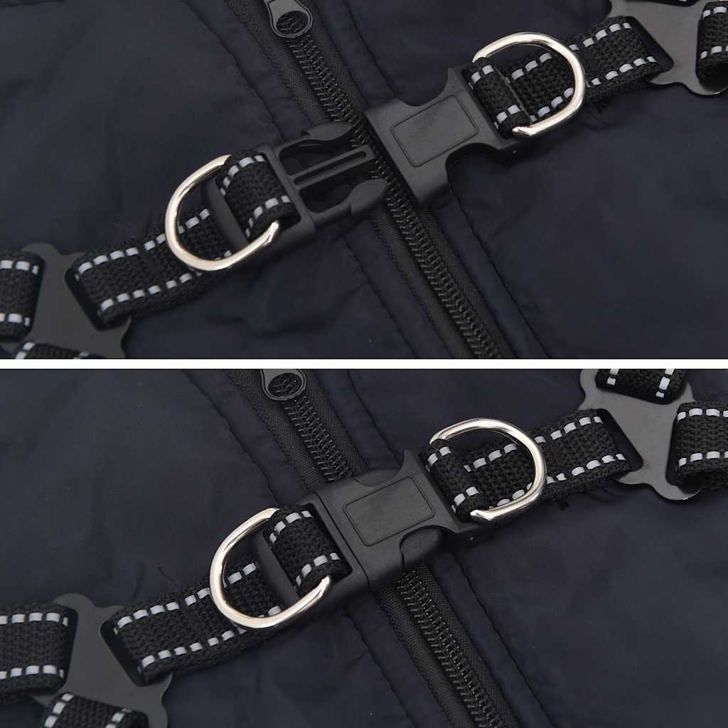 Hondenjas met harnas waterdicht reflecterend marineblauw L32