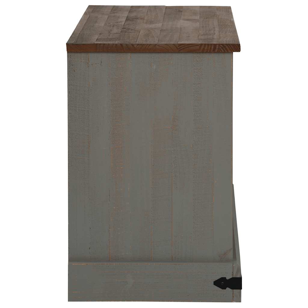 Tv-meubel HALDEN met schuifdeur grijs 110x40x60 cm massief hout