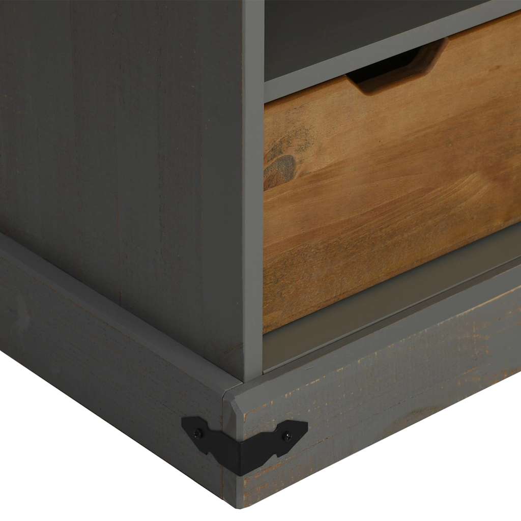 Tv-meubel HALDEN met schuifdeur grijs 110x40x60 cm massief hout