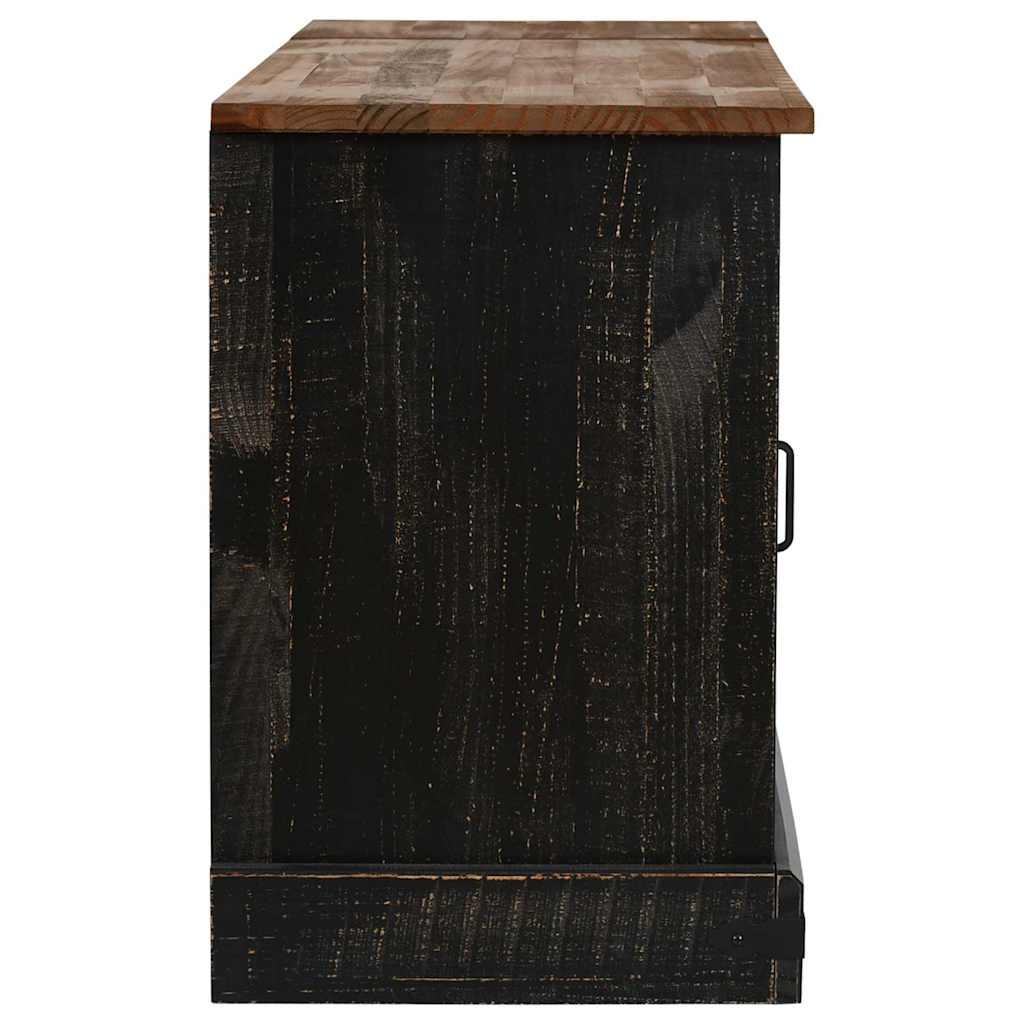 Tv-meubel HALDEN 2 schuifdeuren 150x40x60 cm massief hout zwart