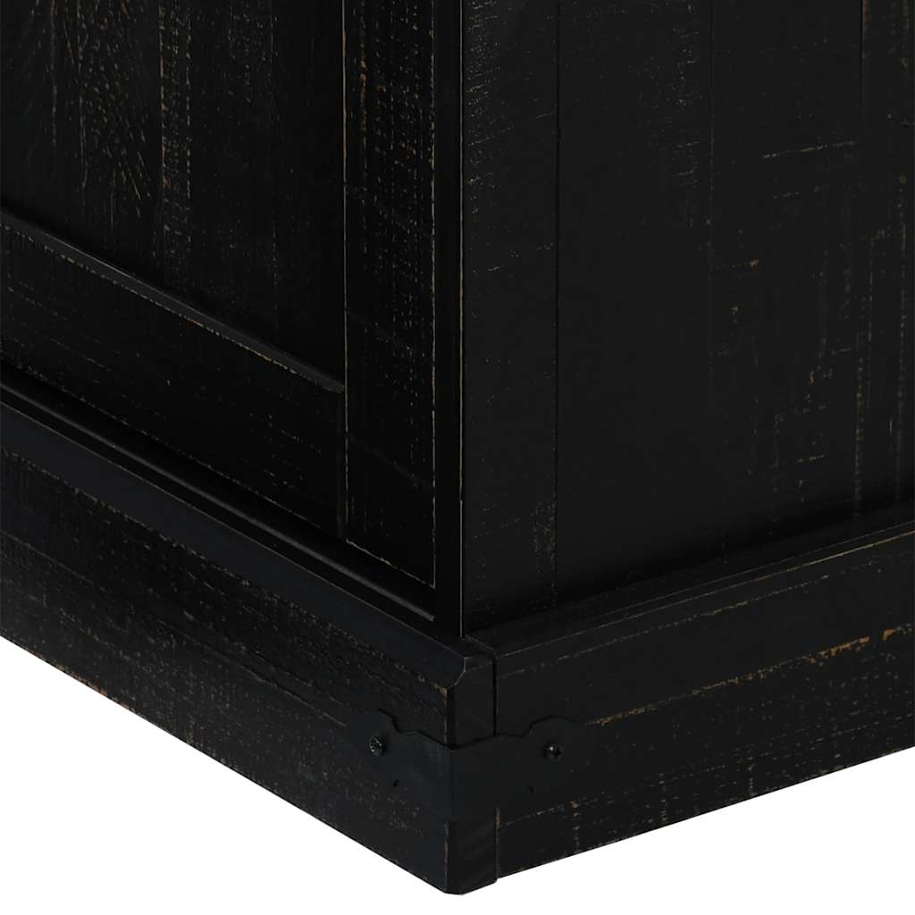 Tv-meubel HALDEN 2 schuifdeuren 150x40x60 cm massief hout zwart