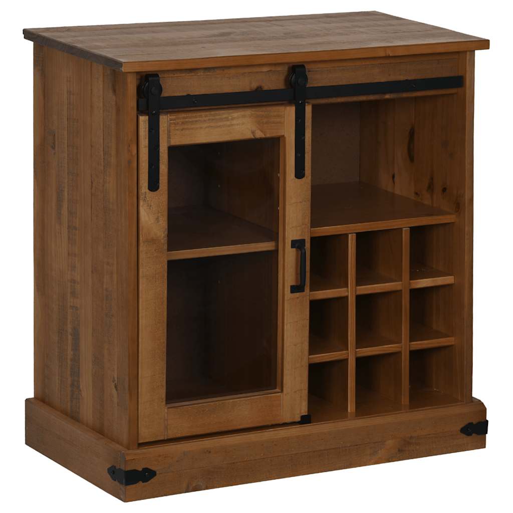 Dressoir HALDEN met schuifdeur 80x40x80 cm massief hout