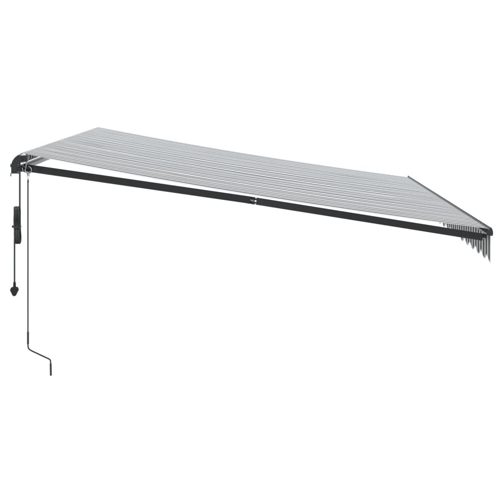 Luifel automatisch uittrekbaar LED 450x300 cm antraciet en wit