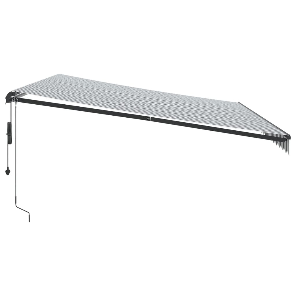 Luifel automatisch uittrekbaar LED 500x300 cm antraciet en wit