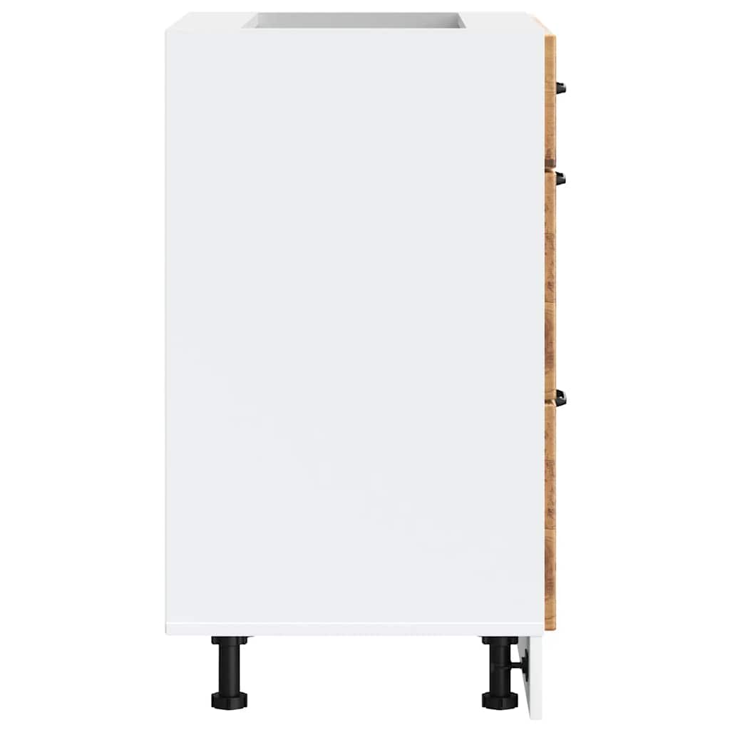 Keuken onderkast Lucca bewerkt hout oud houtkleurig