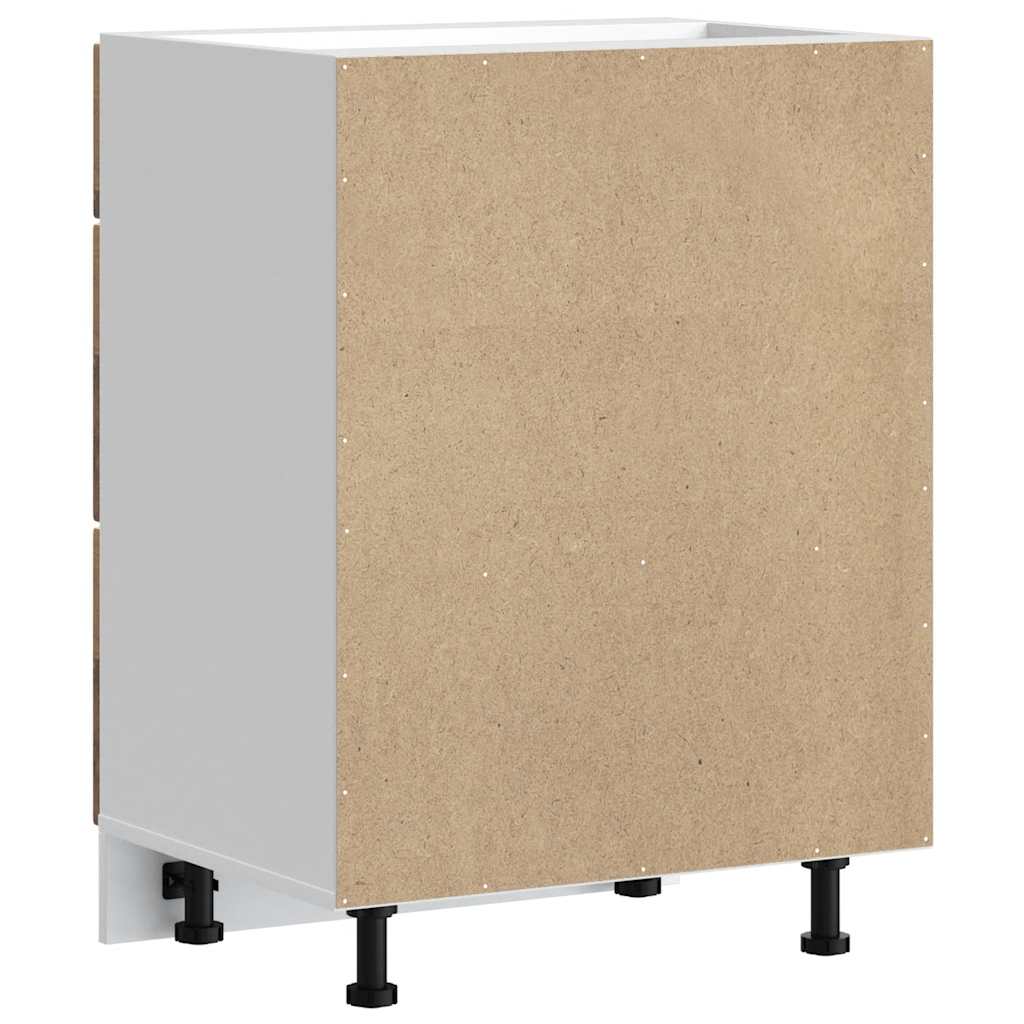 Keuken onderkast Lucca bewerkt hout oud houtkleurig