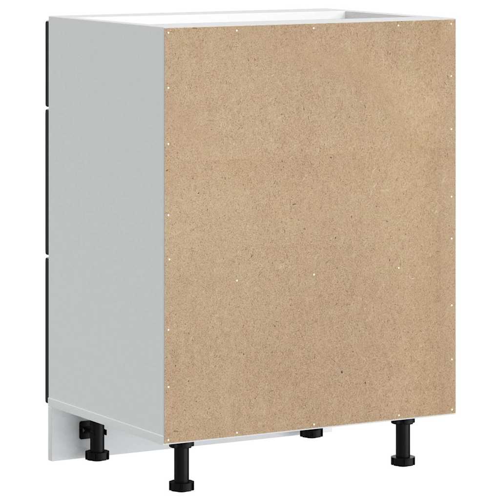 Keuken onderkast Kalmar bewerkt hout zwart