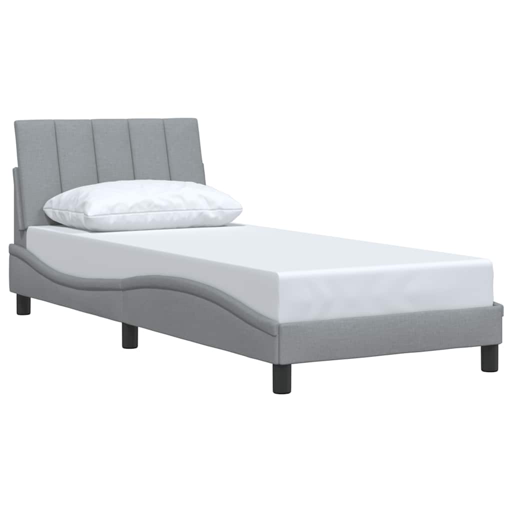 Bedframe zonder matras 90x200 cm stof lichtgrijs