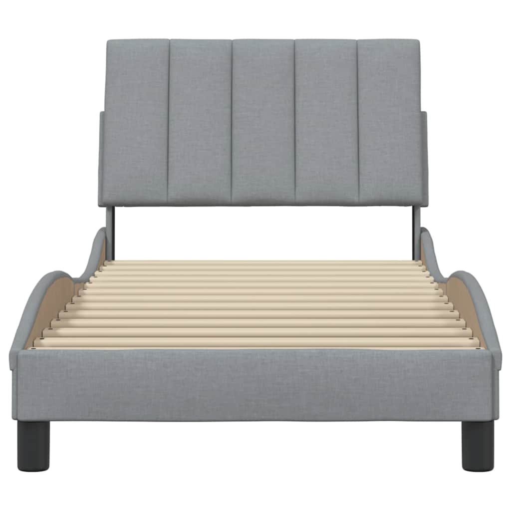 Bedframe zonder matras 90x200 cm stof lichtgrijs