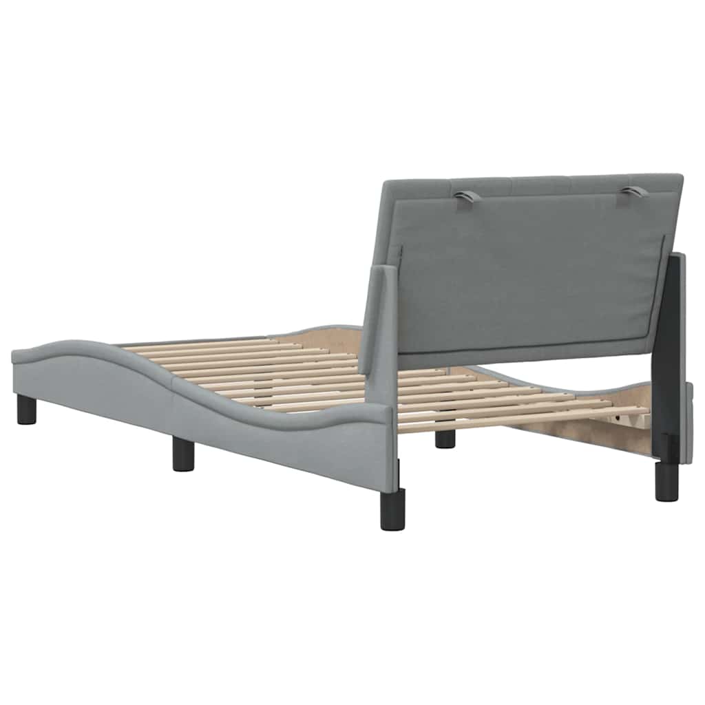 Bedframe zonder matras 90x200 cm stof lichtgrijs