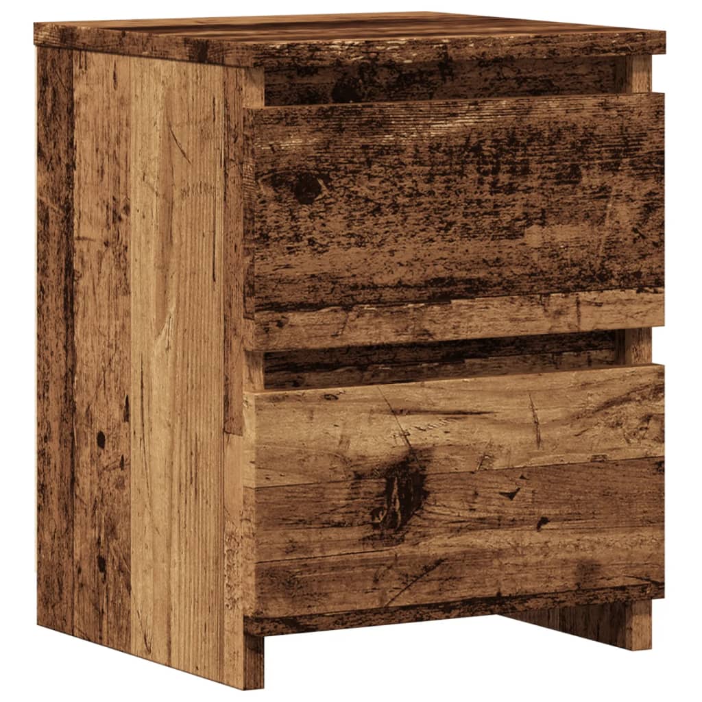 Nachtkastjes 2 st 30x30x40 cm bewerkt hout oud houtkleurig
