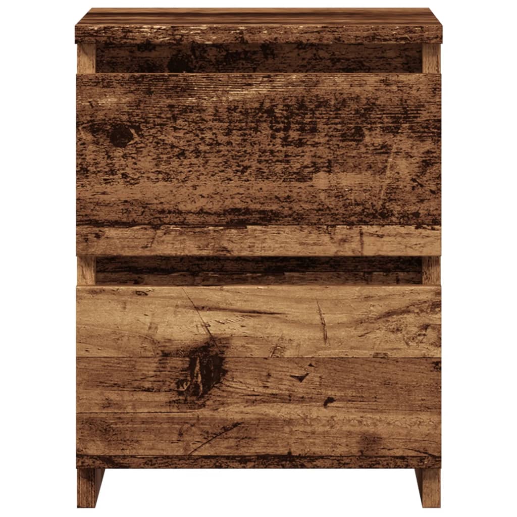 Nachtkastjes 2 st 30x30x40 cm bewerkt hout oud houtkleurig
