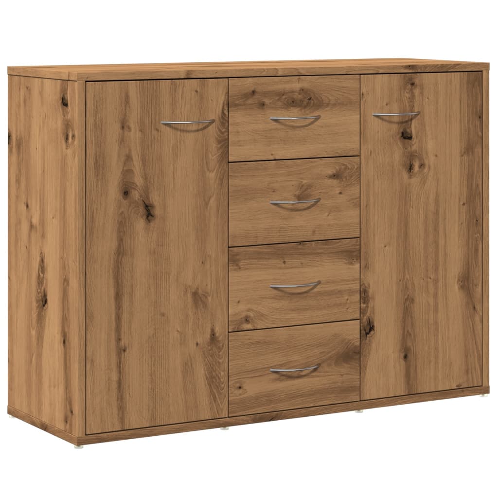 Dressoir 88x30x64 cm bewerkt hout artisanaal eikenkleur