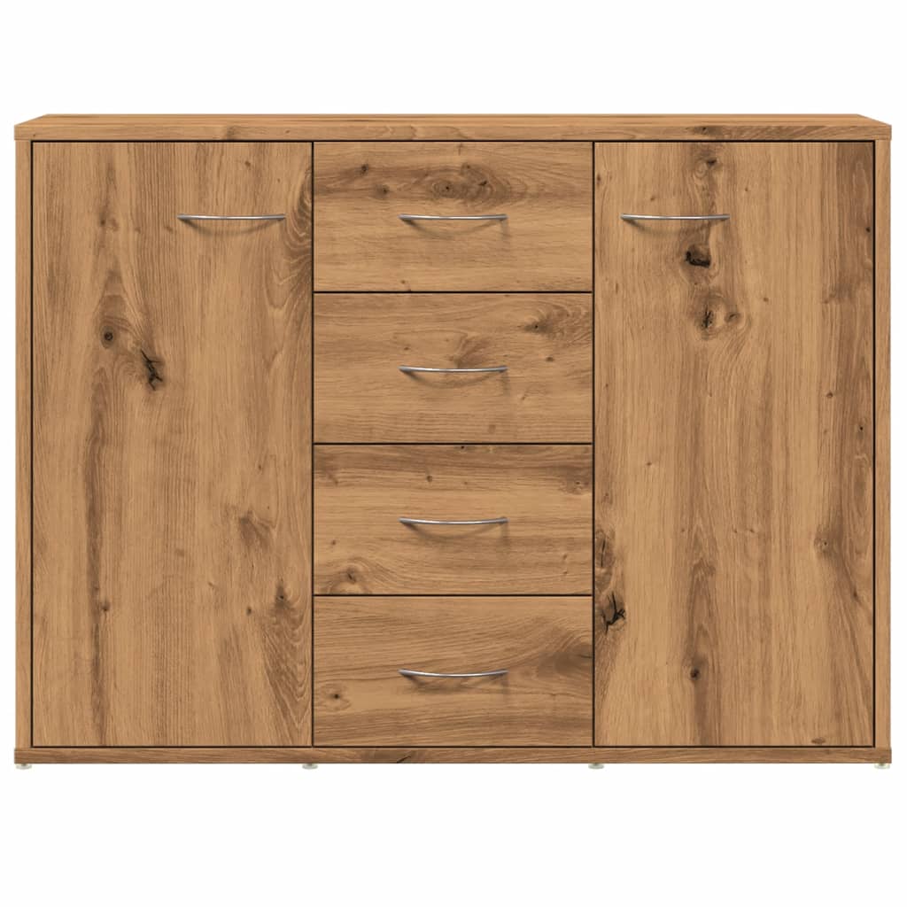 Dressoir 88x30x64 cm bewerkt hout artisanaal eikenkleur