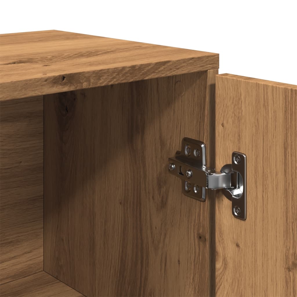 Dressoir 88x30x64 cm bewerkt hout artisanaal eikenkleur