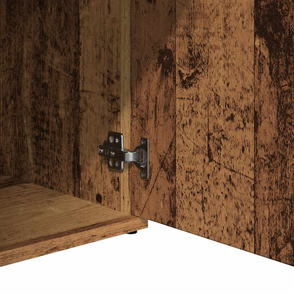 Dressoir 91x29,5x75 cm bewerkt hout oud houtkleurig