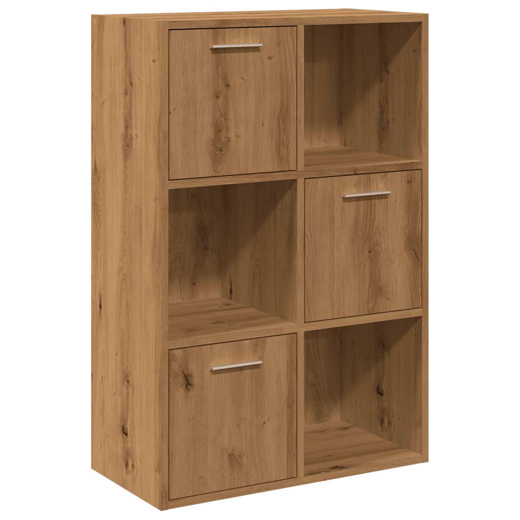 Boekenrek 60,5x30x90 cm bewerkt hout artisanaal eikenkleurig