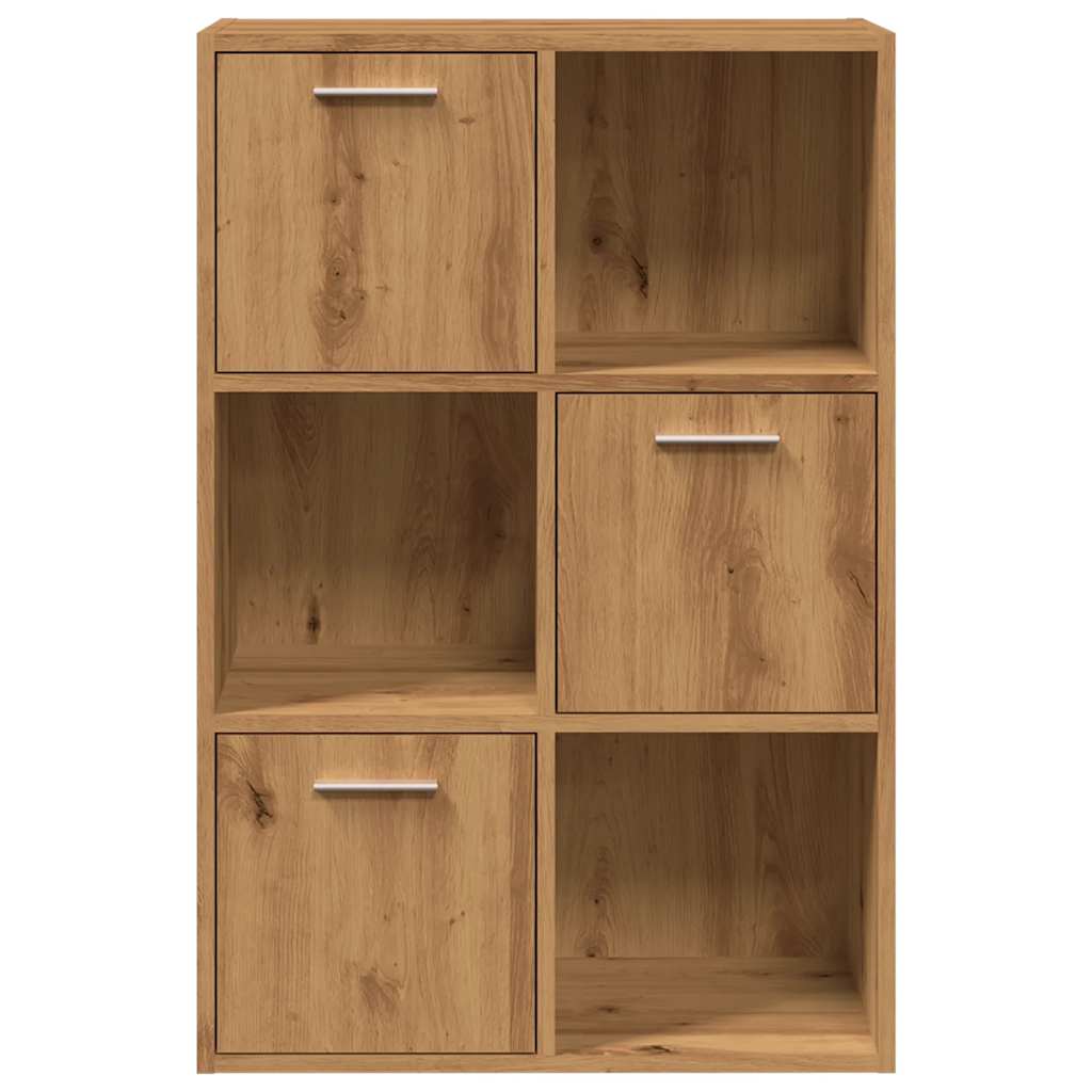 Boekenrek 60,5x30x90 cm bewerkt hout artisanaal eikenkleurig