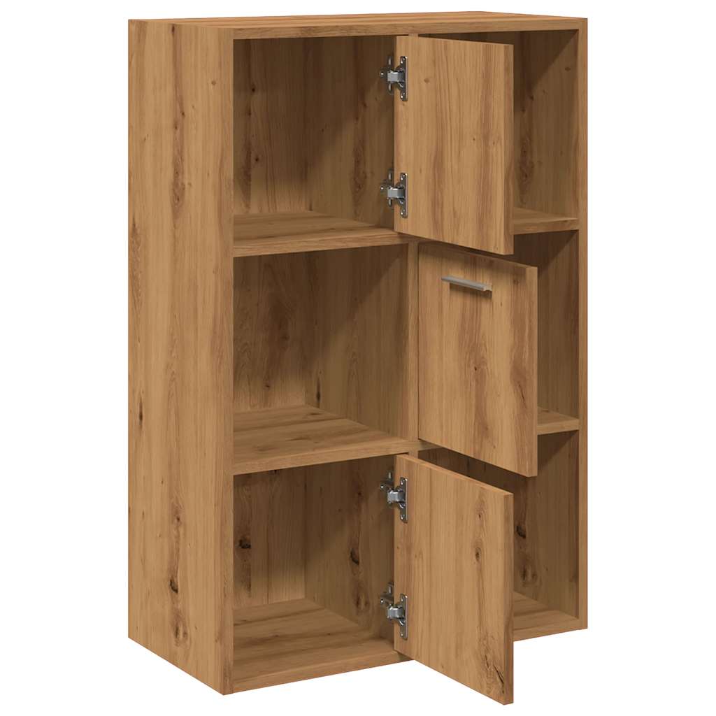 Boekenrek 60,5x30x90 cm bewerkt hout artisanaal eikenkleurig