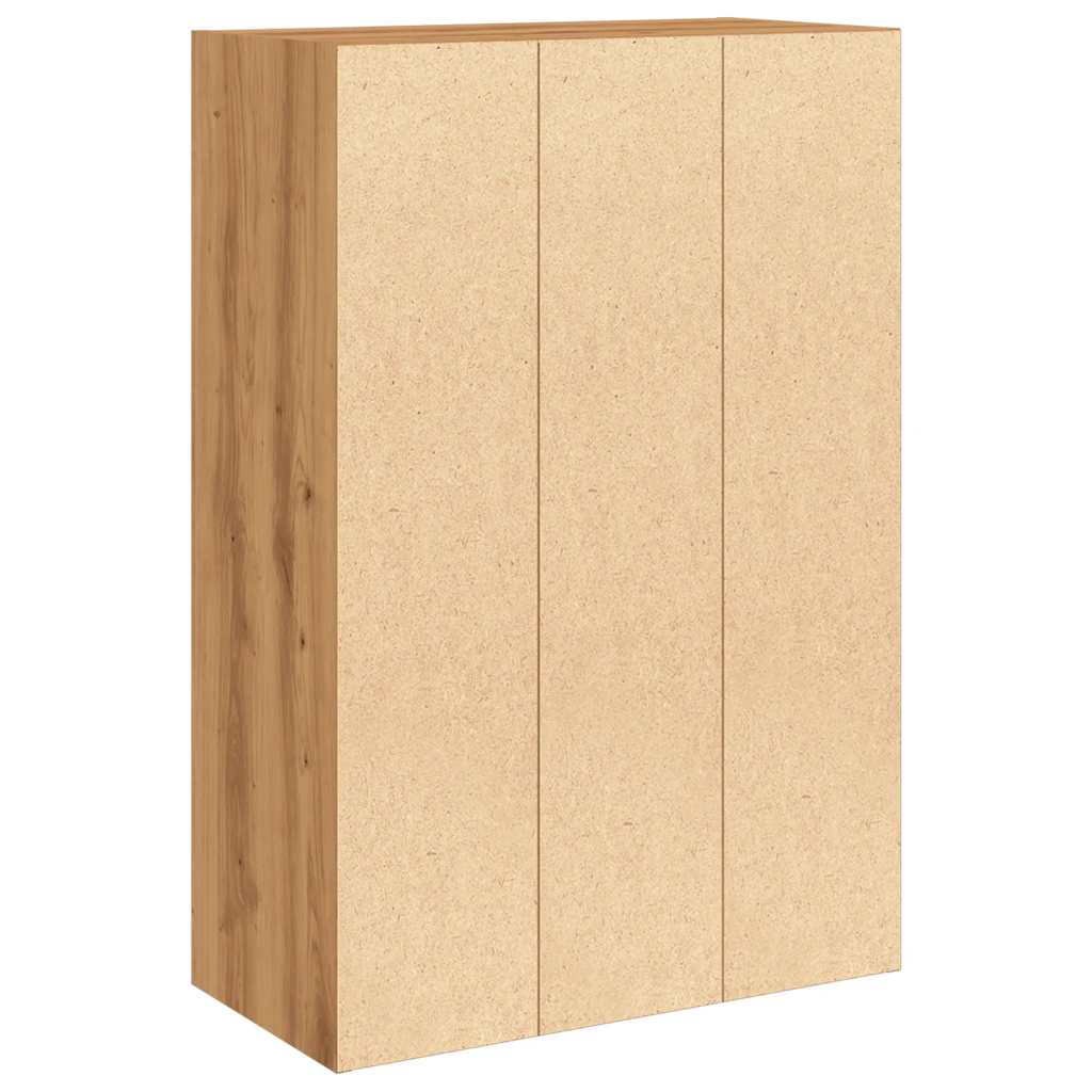 Boekenrek 60,5x30x90 cm bewerkt hout artisanaal eikenkleurig