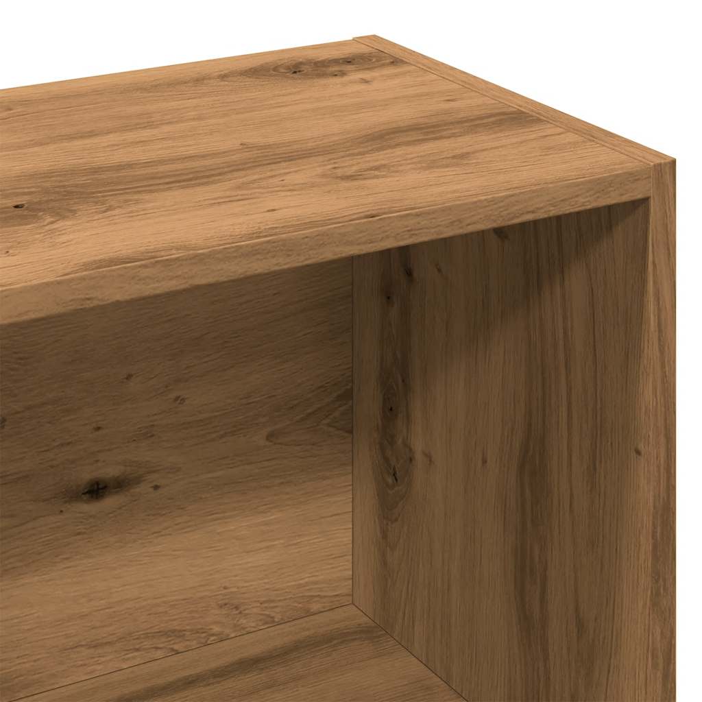 Boekenrek 60,5x30x90 cm bewerkt hout artisanaal eikenkleurig