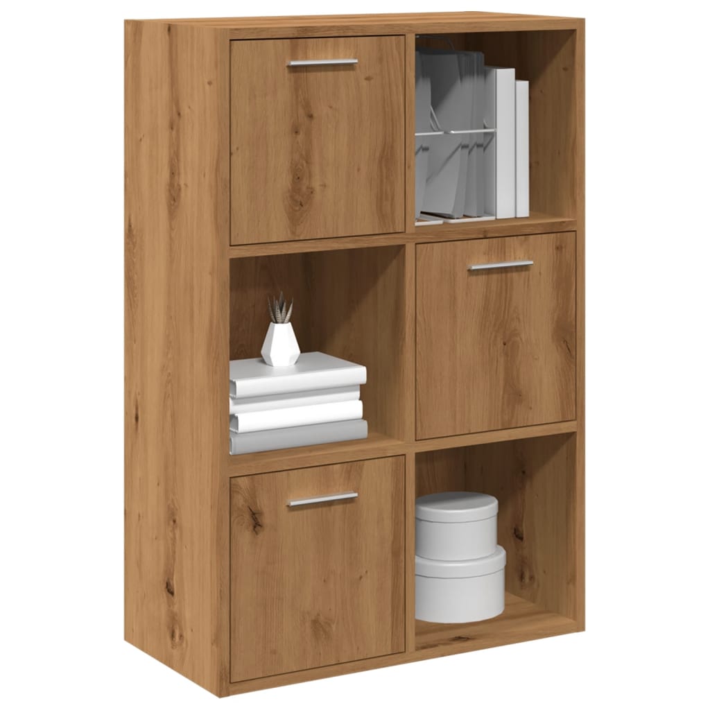 Boekenrek 60,5x30x90 cm bewerkt hout artisanaal eikenkleurig