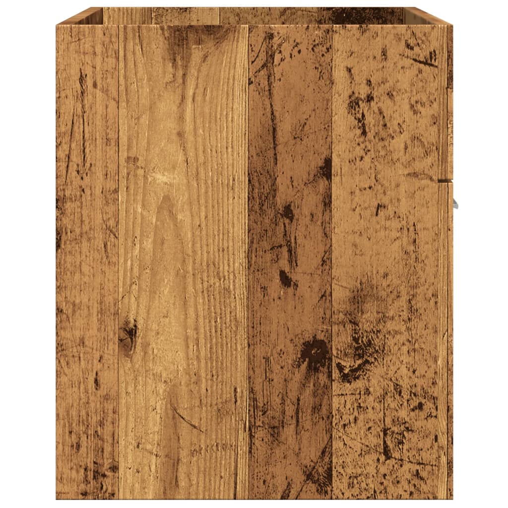 Wastafelkast 90x38,5x46 cm bewerkt hout oud houtkleurig