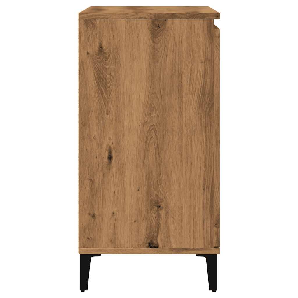 Dressoir 60x35x70 cm bewerkt hout artisanaal eikenkleur