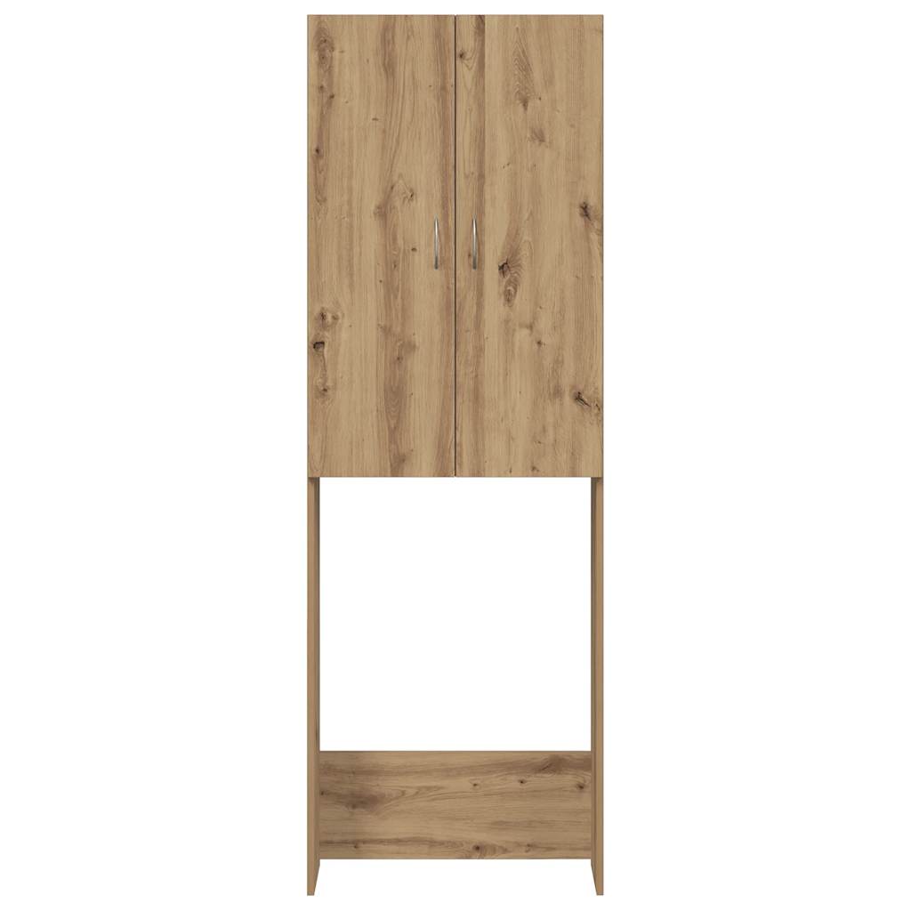 Wasmachinekast 64x25,5x190 cm artisanaal eikenkleur