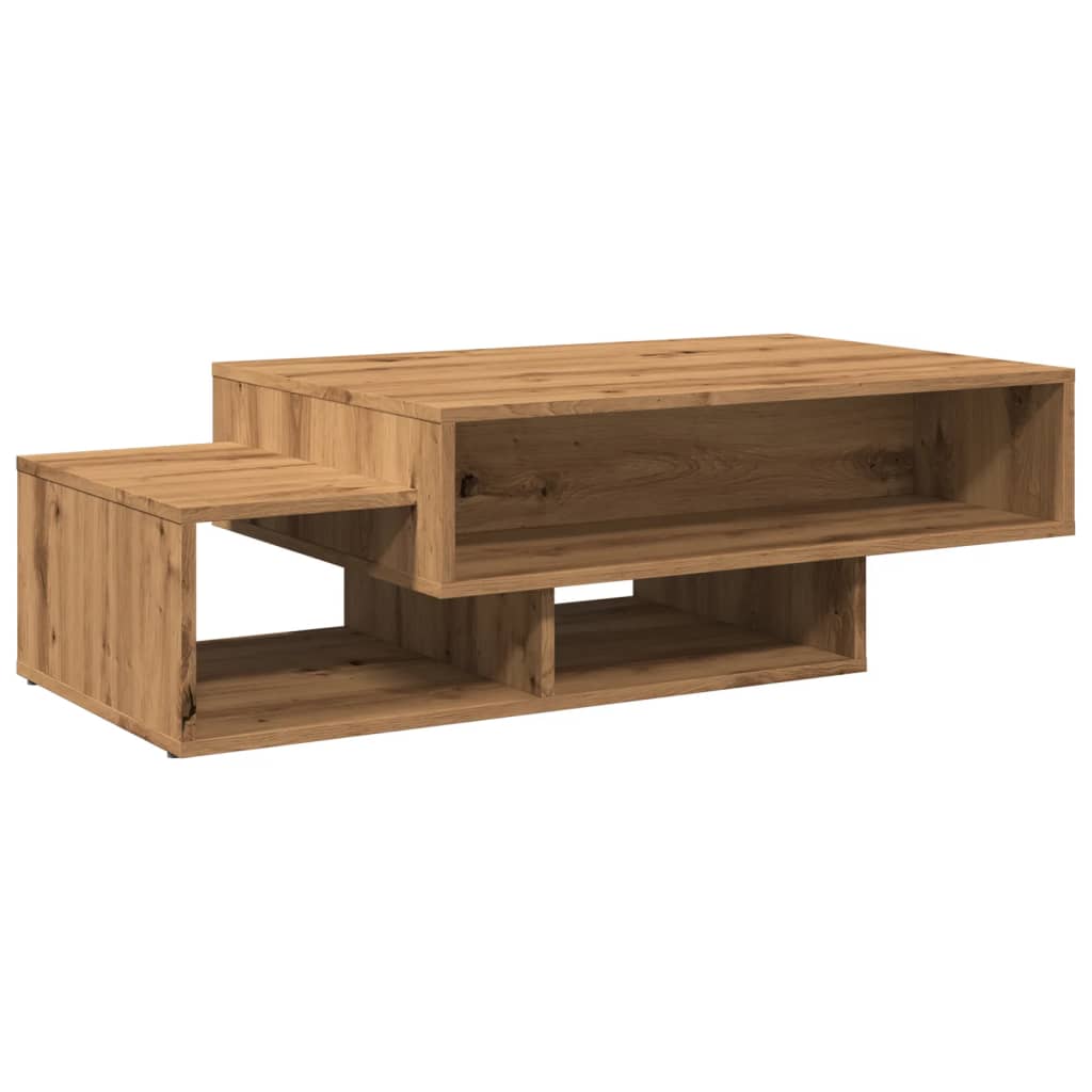 Salontafel 105x55x32 cm bewerkt hout artisanaal eikenkleurig