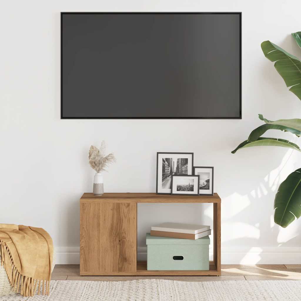 Tv-meubel 60x24x32 cm bewerkt hout artisanaal eikenkleur