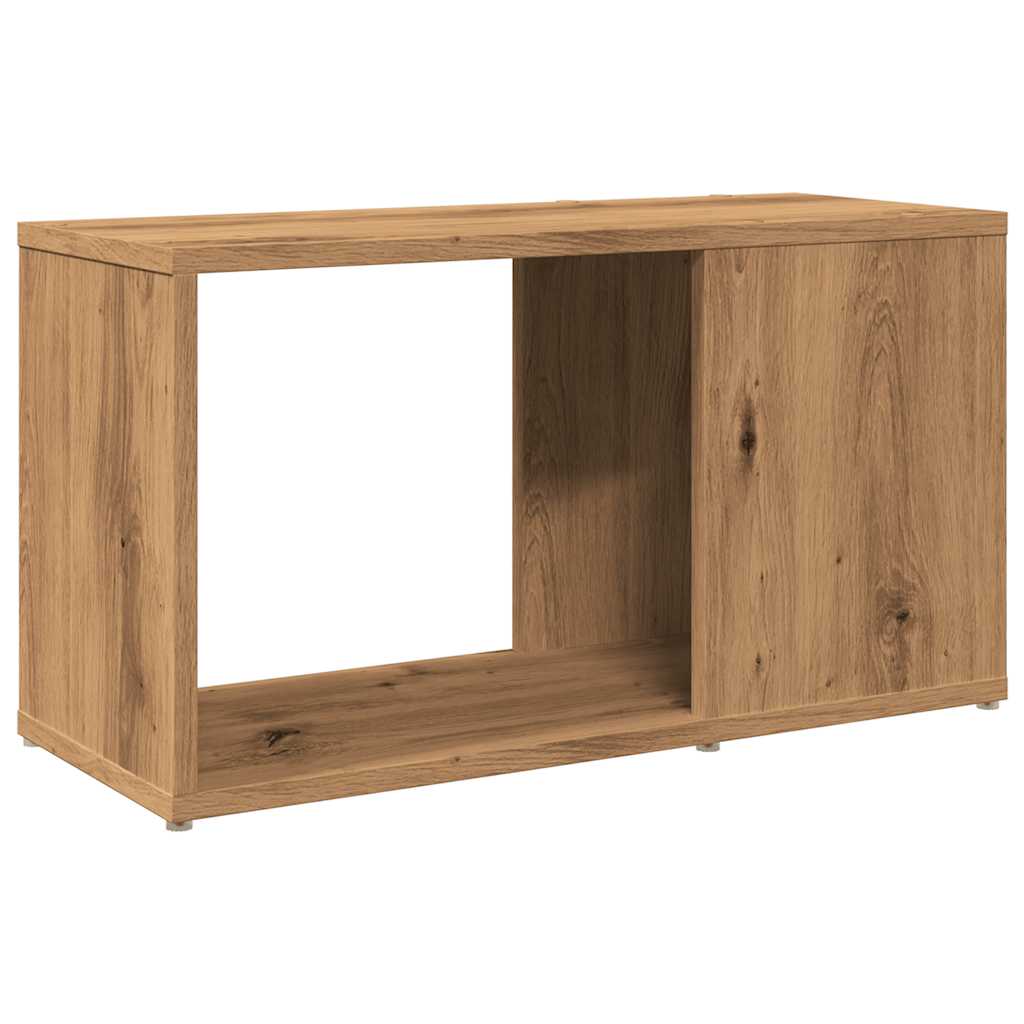 Tv-meubel 60x24x32 cm bewerkt hout artisanaal eikenkleur