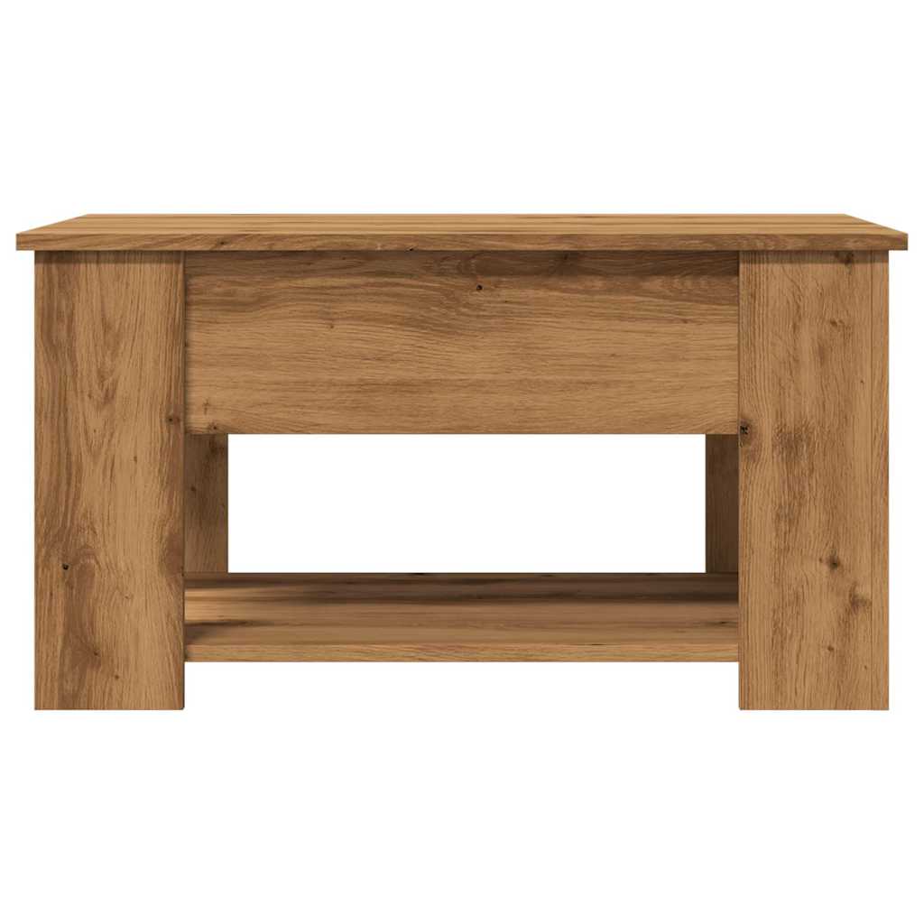 Salontafel 79x49x41 cm bewerkt hout artisanaal eikenkleur