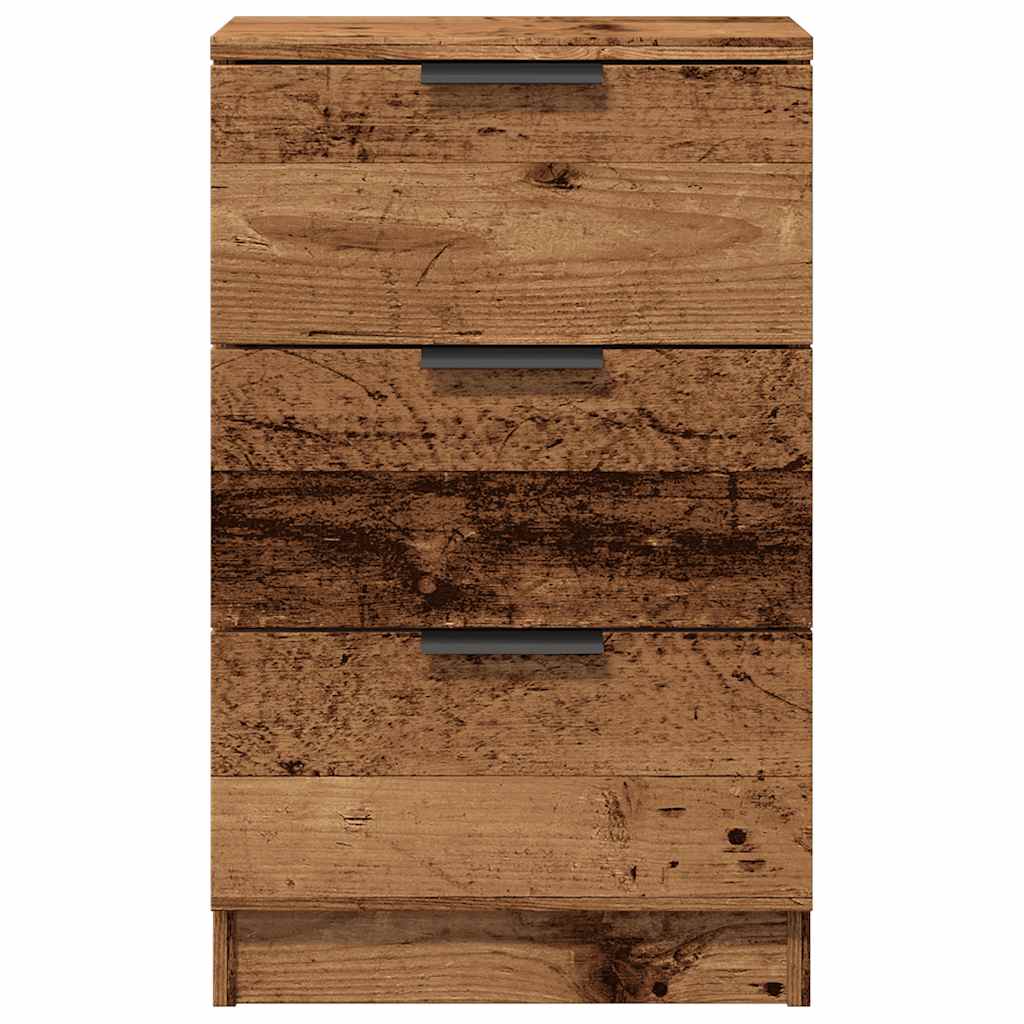 Nachtkastjes 2 st 40x36x65 cm bewerkt hout oud houtkleurig