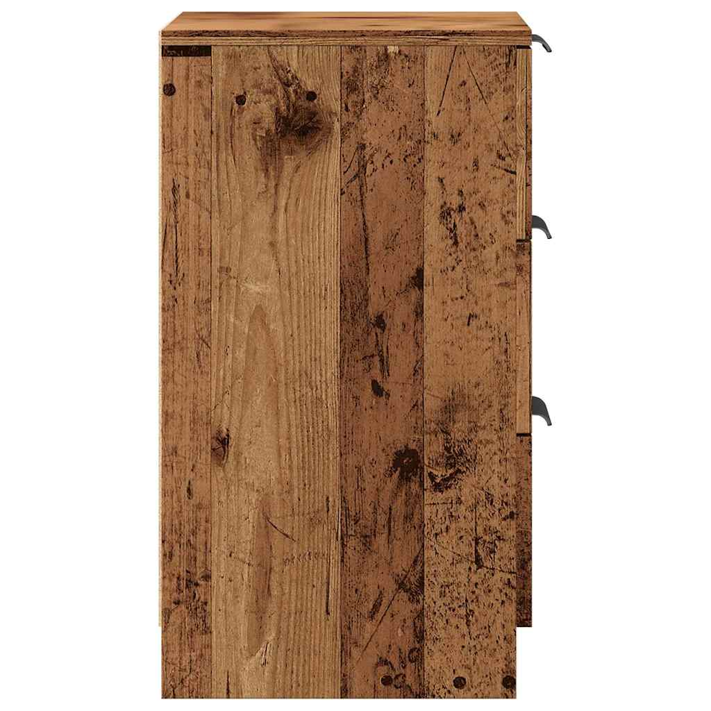 Nachtkastjes 2 st 40x36x65 cm bewerkt hout oud houtkleurig