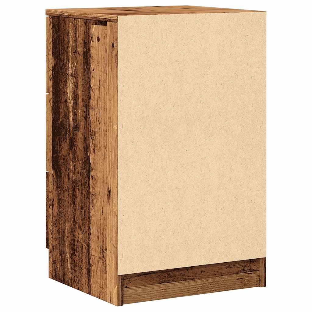 Nachtkastjes 2 st 40x36x65 cm bewerkt hout oud houtkleurig