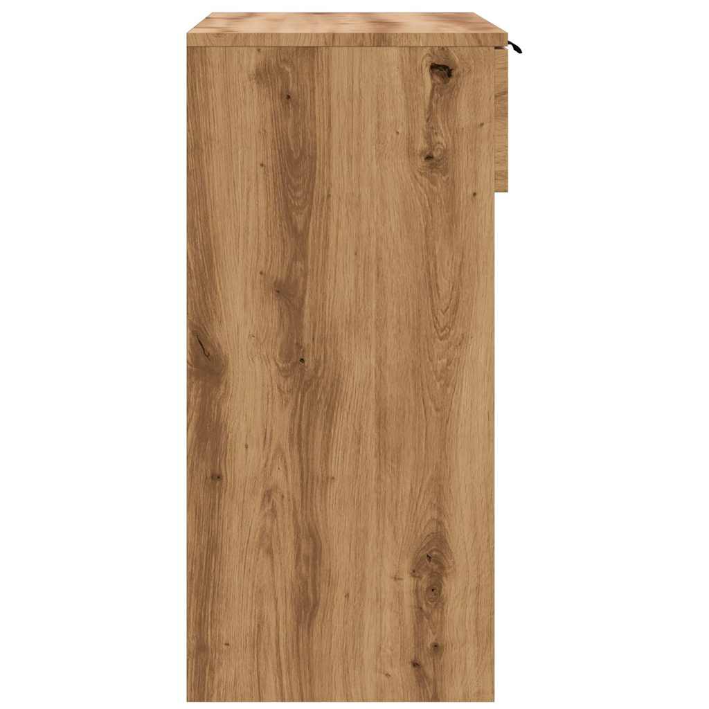 Wandtafel 90x36x75 cm bewerkt hout artisanaal eikenkleurig