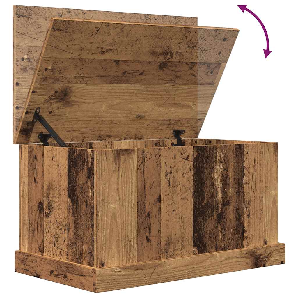 Opbergbox 70x40x38 cm bewerkt hout oud houtkleurig