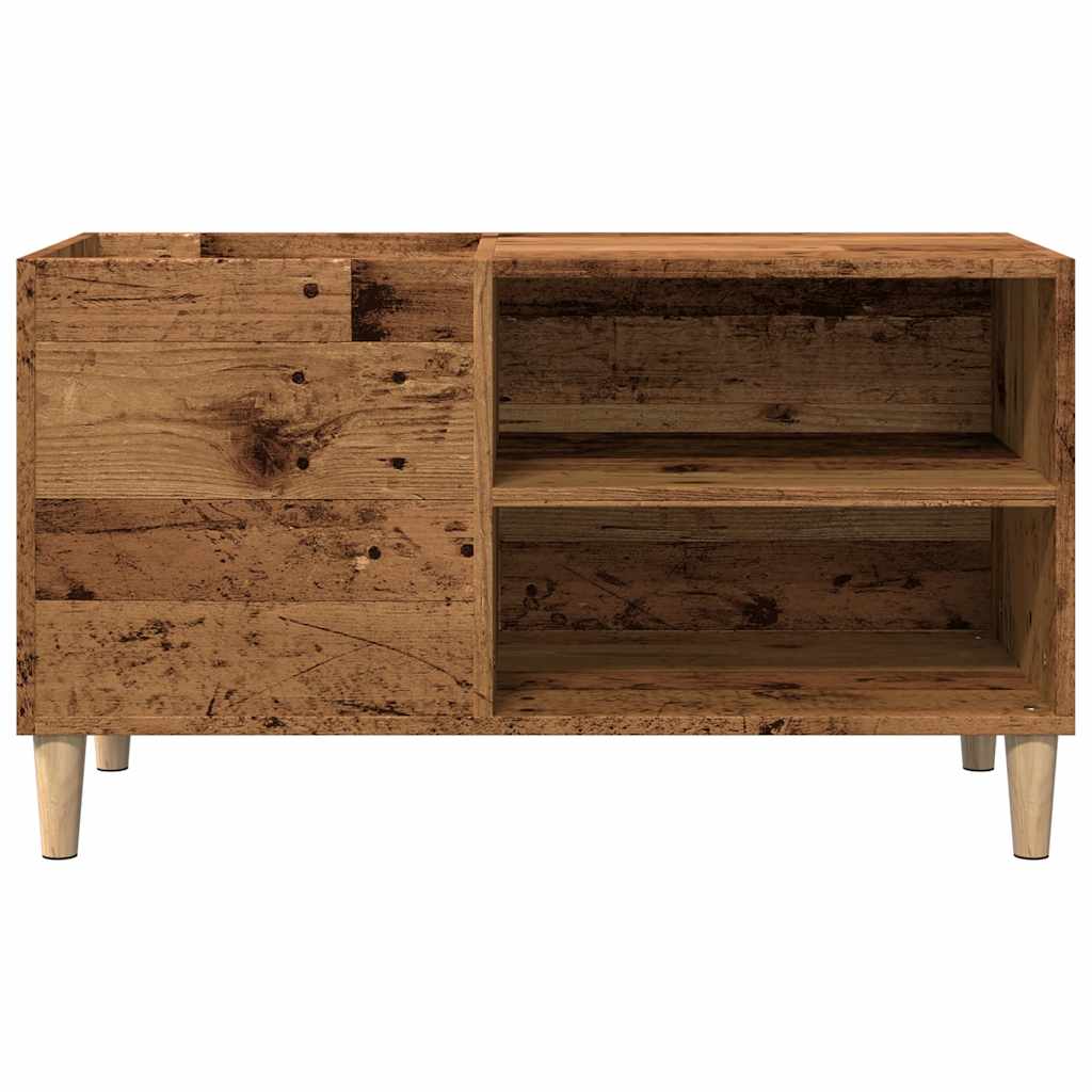 Platenkast 84,5x38x48 cm bewerkt hout oud houtkleurig