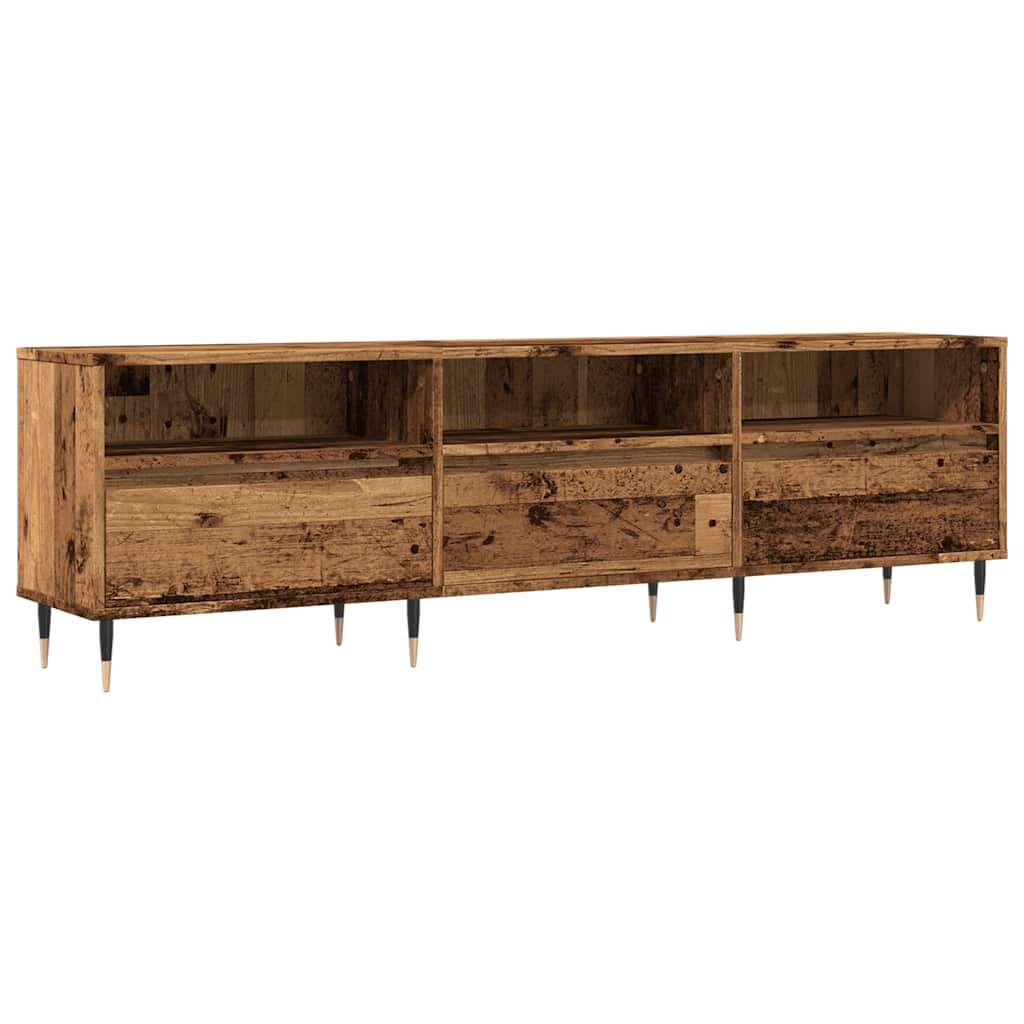 Tv-meubel 150x30x44,5 cm bewerkt hout oud houtkleurig