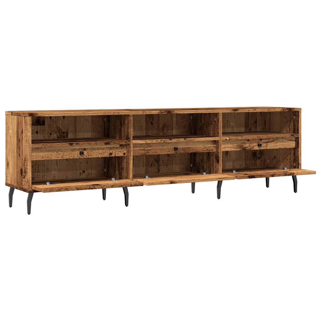 Tv-meubel 150x30x44,5 cm bewerkt hout oud houtkleurig