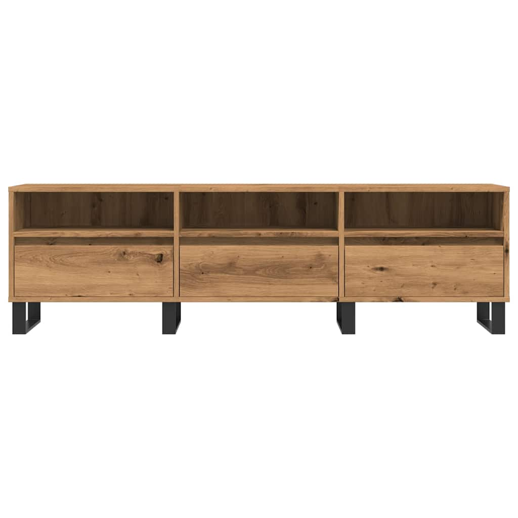 Tv-meubel 150x30x44,5 cm bewerkt hout artisanaal eikenkleur