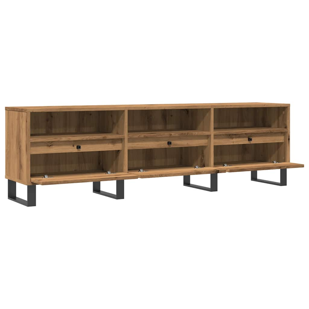 Tv-meubel 150x30x44,5 cm bewerkt hout artisanaal eikenkleur