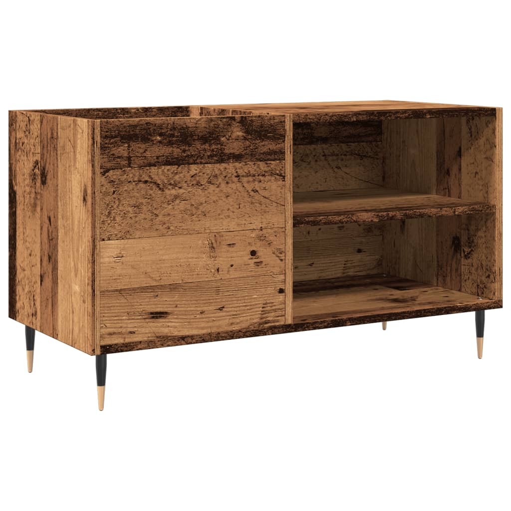 Platenkast 84,5x38x48 cm bewerkt hout oud houtkleurig