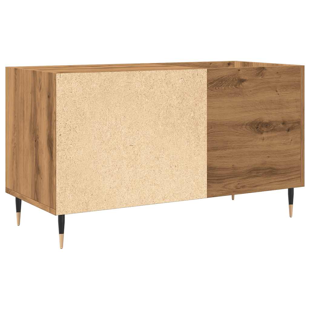 Platenkast 84,5x38x48 cm bewerkt hout artisanaal eikenkleur