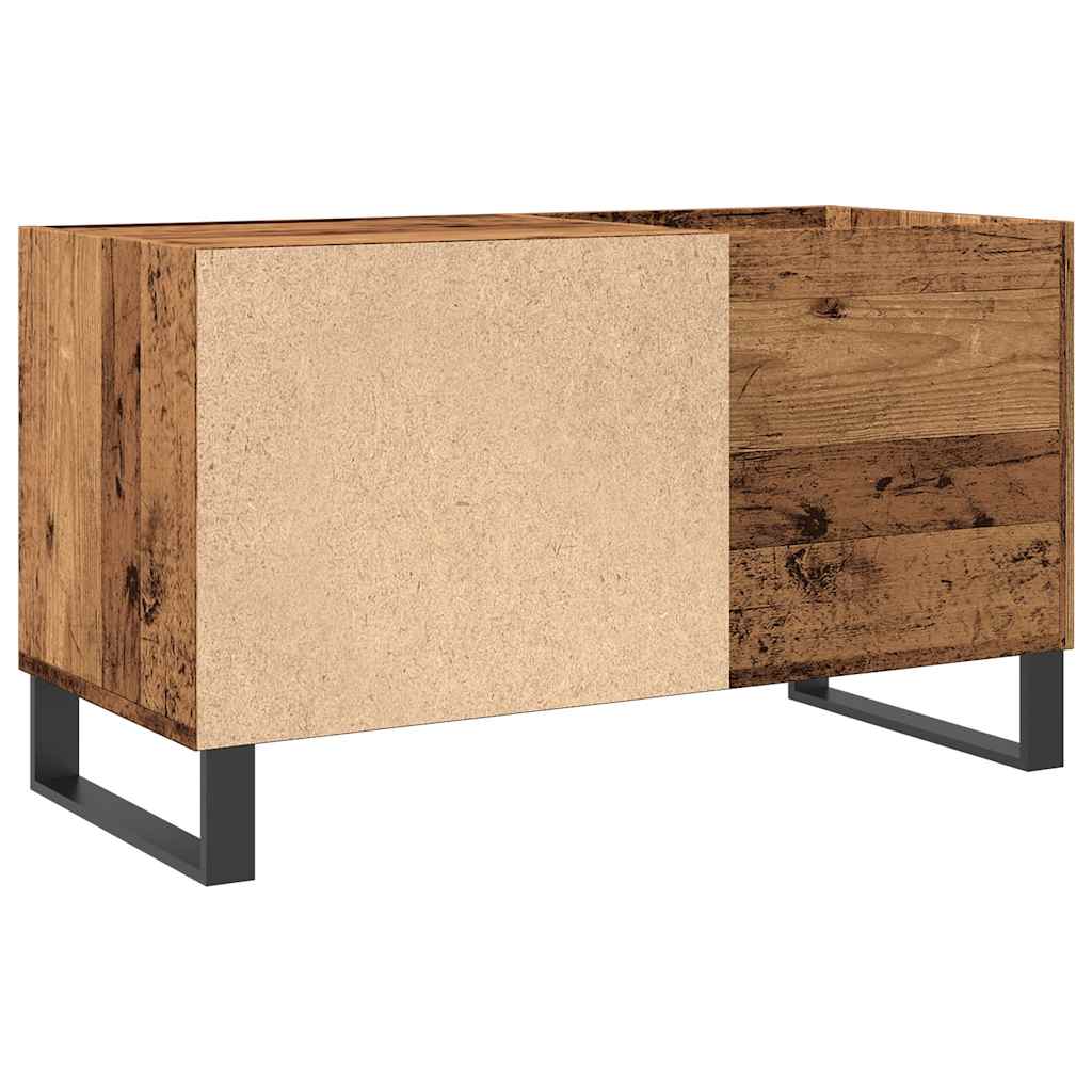 Platenkast 84,5x38x48 cm bewerkt hout oud houtkleurig